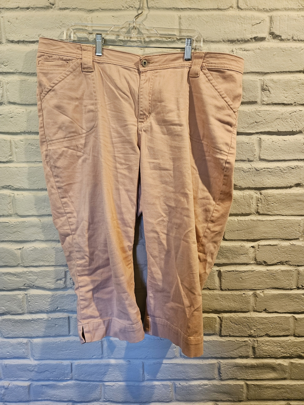 Riders by Lee Elastic Waist Cropped Capri Jeans Plus 20w 2X Blush Pink